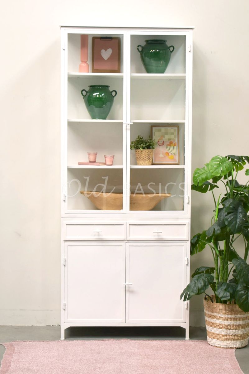 Detail van Apothekerskast Ivar Ladre Blanc, wit, materiaal staal